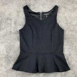Express Peplum Top Lace Detail Womens‎ XS Black